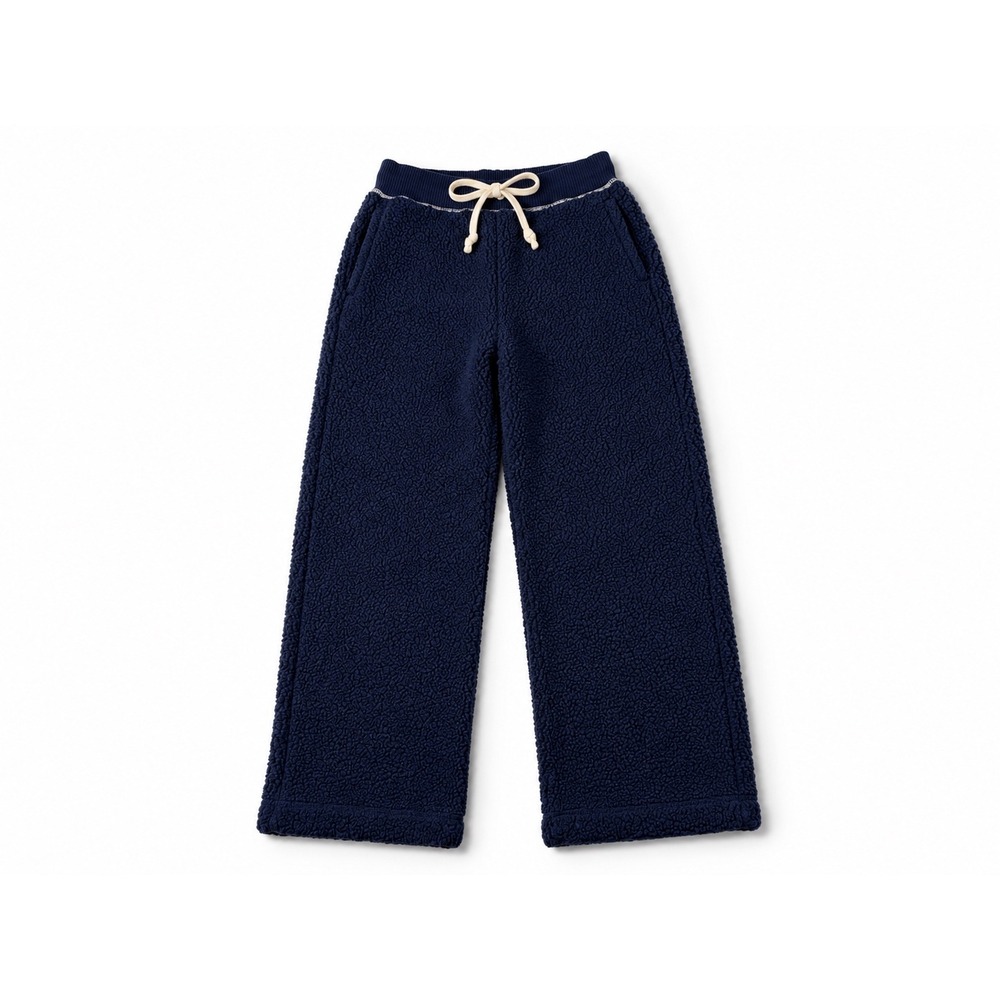 JW Anderson Uniqlo Navy Blue Fleece Wide Leg Pants JWA Embroidery XS 272-446307